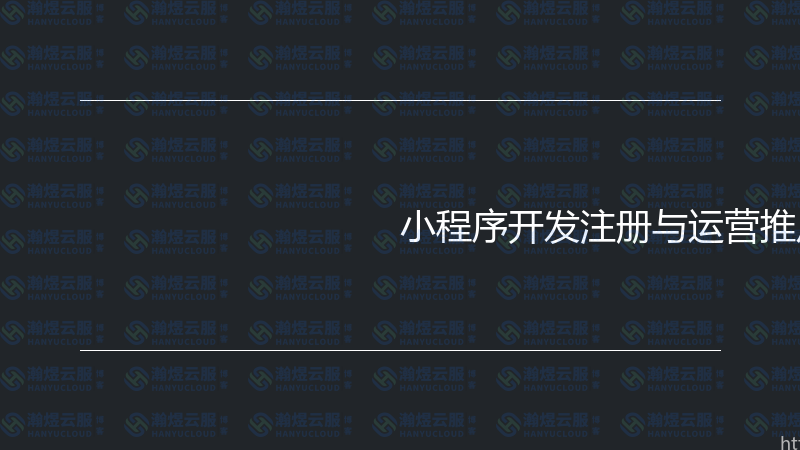 小程序开发注册与运营推广实战指南-瀚煜云服
