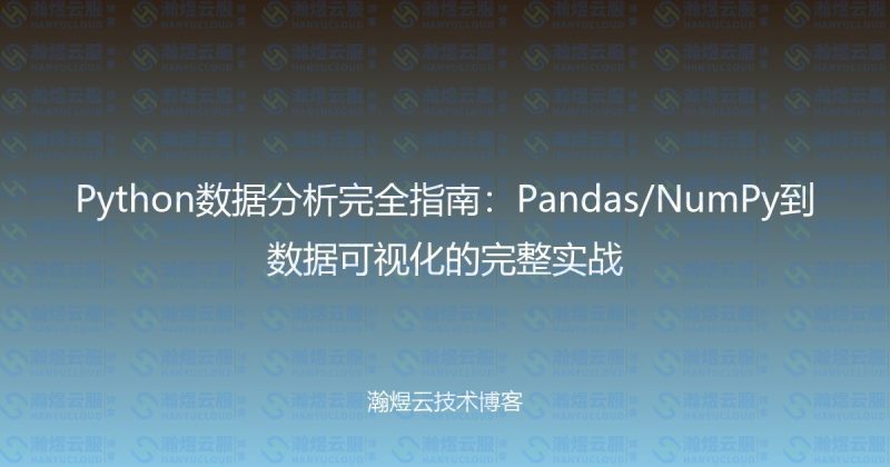 Python数据分析完全指南:Pandas/NumPy到数据可视化的完整实战-瀚煜云服