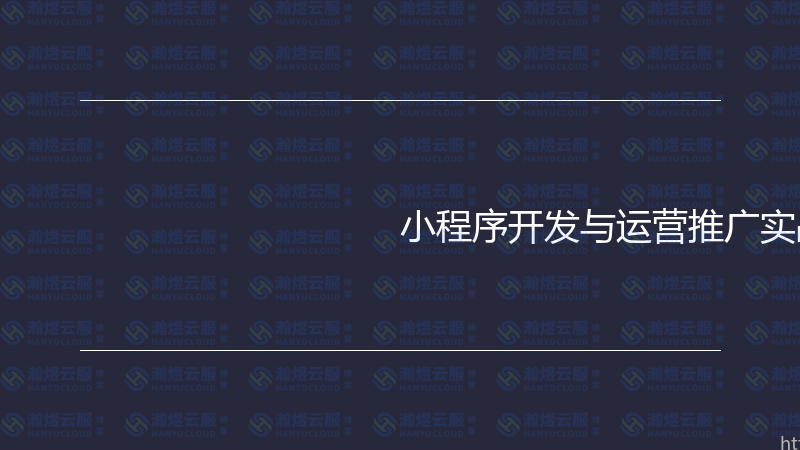 小程序开发与运营推广实战指南-瀚煜云服