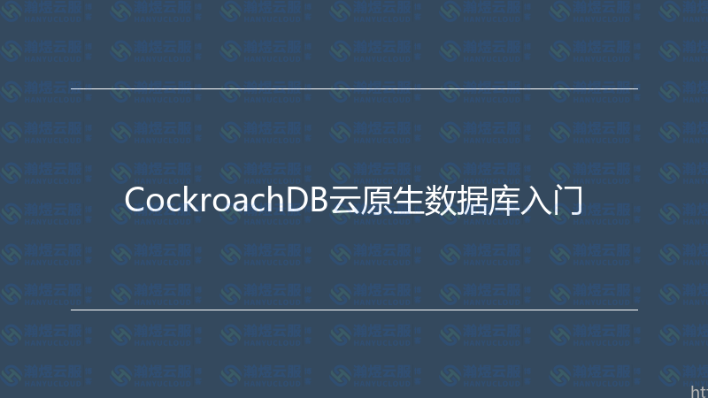 CockroachDB云原生数据库入门-瀚煜云服