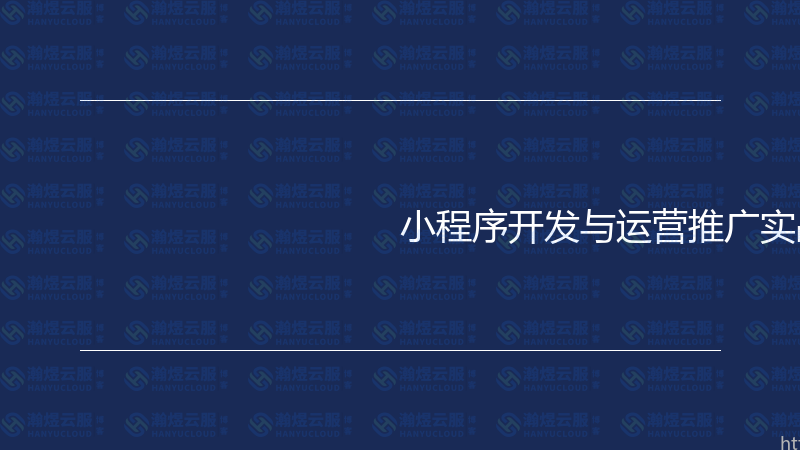 小程序开发与运营推广实战指南-瀚煜云服
