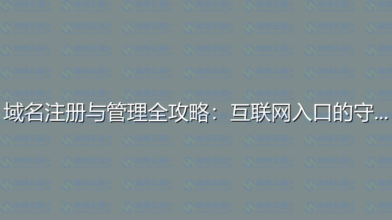 域名注册与管理全攻略：互联网入口的守护者-瀚煜云服