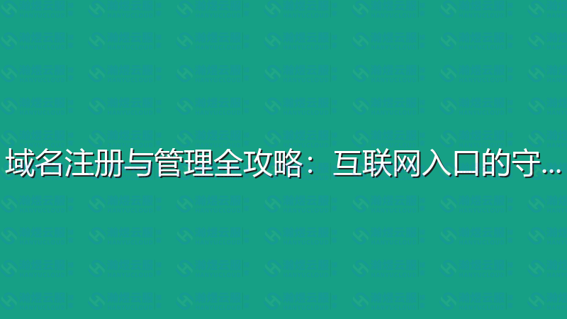 域名注册与管理全攻略：互联网入口的守护者-瀚煜云服