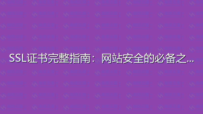 SSL证书完整指南：网站安全的必备之选-瀚煜云服