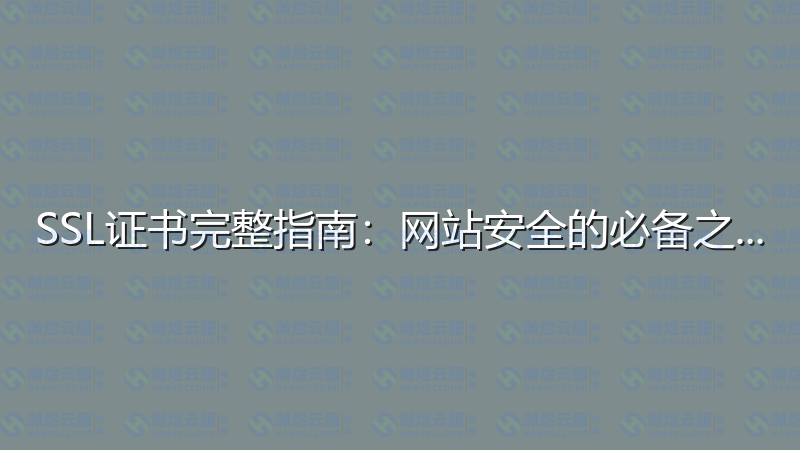 SSL证书完整指南：网站安全的必备之选-瀚煜云服