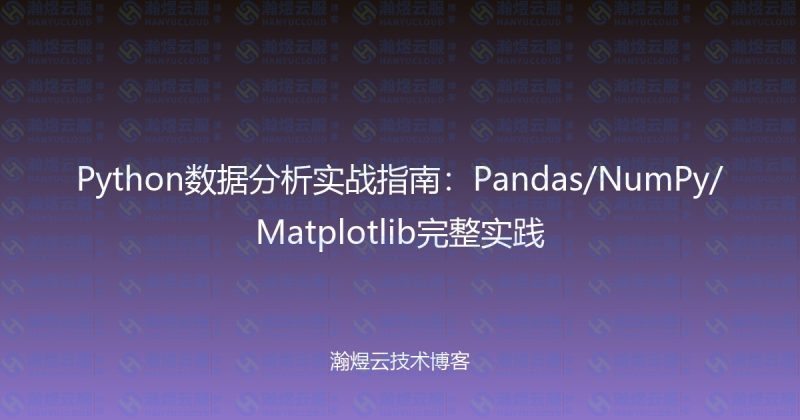 Python数据分析实战指南：Pandas/NumPy/Matplotlib完整实践-瀚煜云服