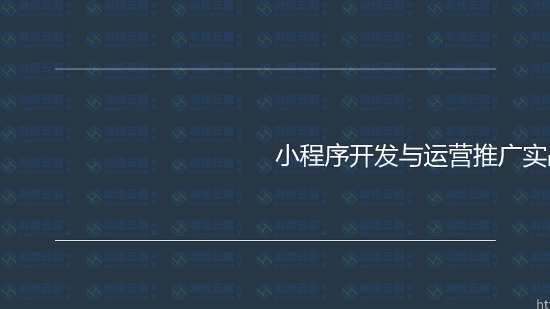 小程序开发与运营推广实战指南-瀚煜云服