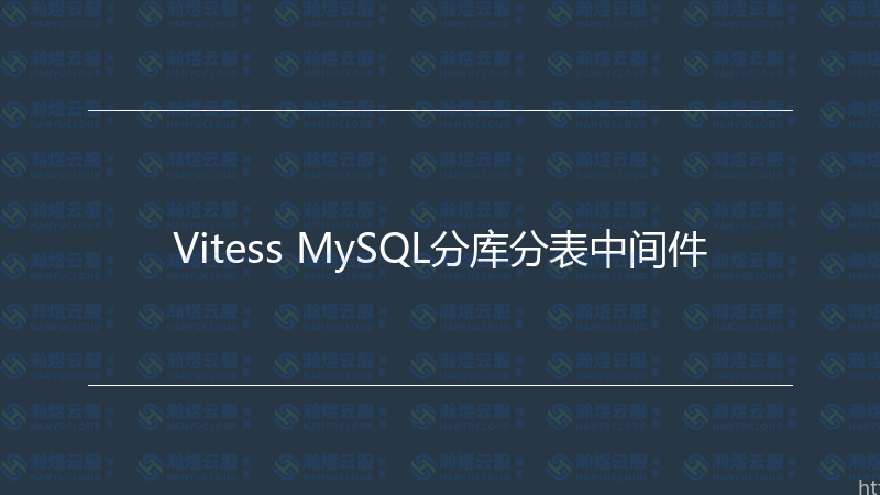 Vitess MySQL分库分表中间件-瀚煜云服