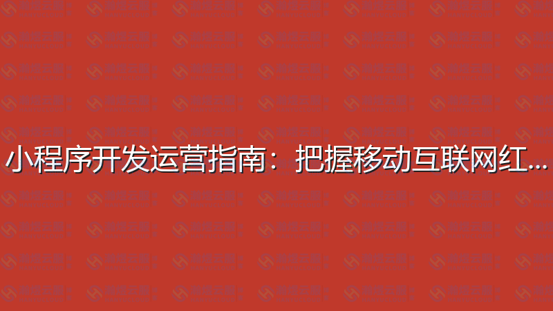 小程序开发运营指南：把握移动互联网红利-瀚煜云服
