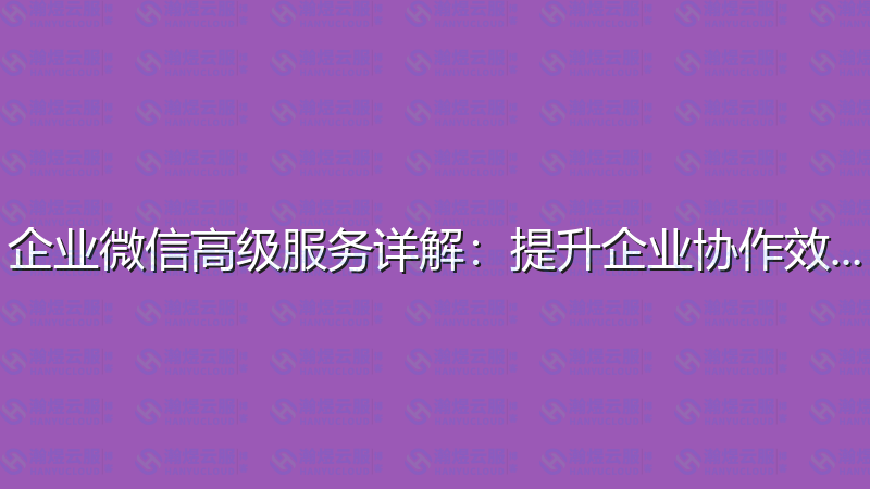 企业微信高级服务详解：提升企业协作效率-瀚煜云服