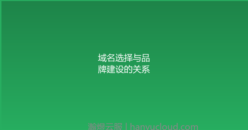 域名选择与品牌建设的关系-瀚煜云服