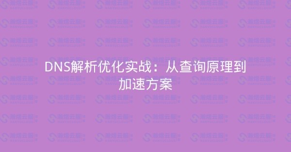DNS解析优化实战：从查询原理到加速方案-瀚煜云服