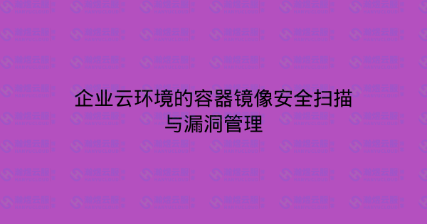 企业云环境的容器镜像安全扫描与漏洞管理-瀚煜云服