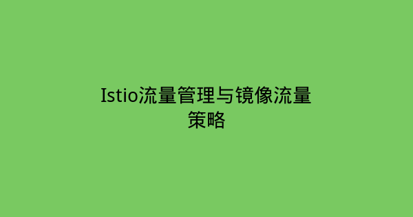 Istio流量管理与镜像流量策略-瀚煜云服