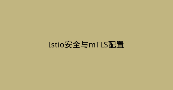 Istio安全与mTLS配置-瀚煜云服