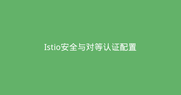 Istio安全与对等认证配置-瀚煜云服
